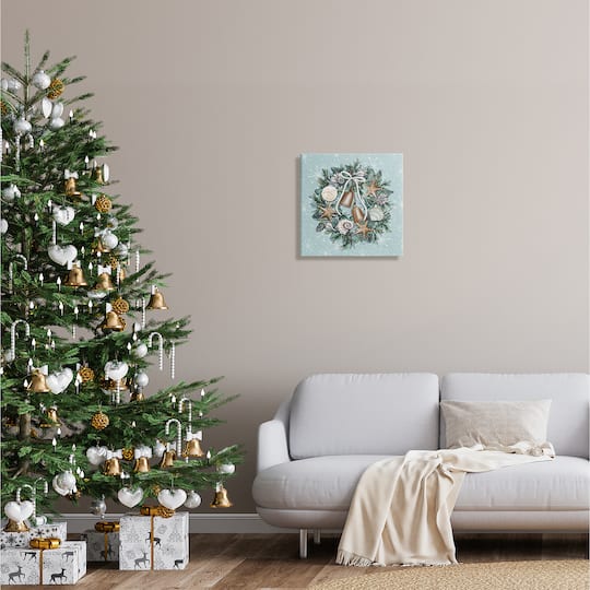 Stupell Industries Nautical Holiday Seashell Wreath Canvas Wall Art